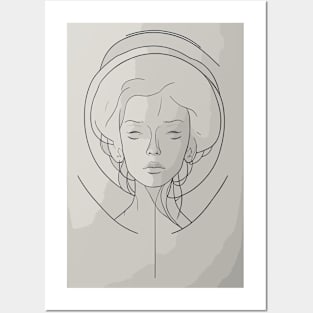Wall art designs: Women Line art style Posters and Art